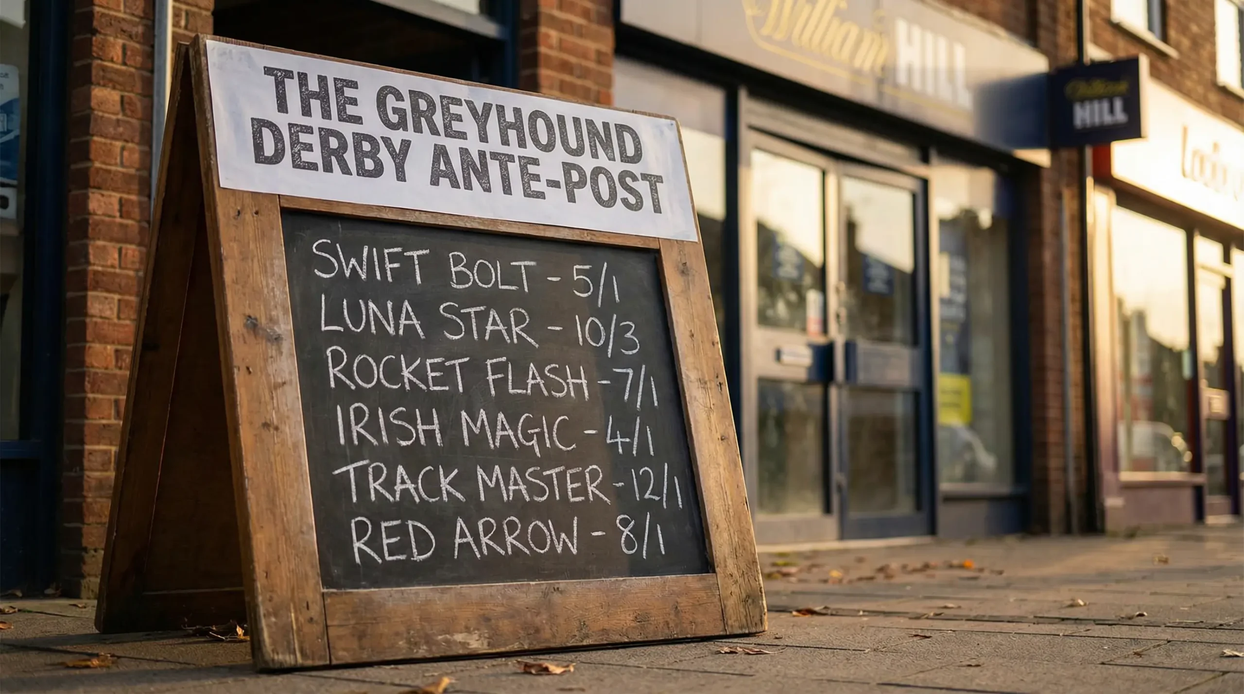 Ante post greyhound betting market showing early odds for a major UK competition