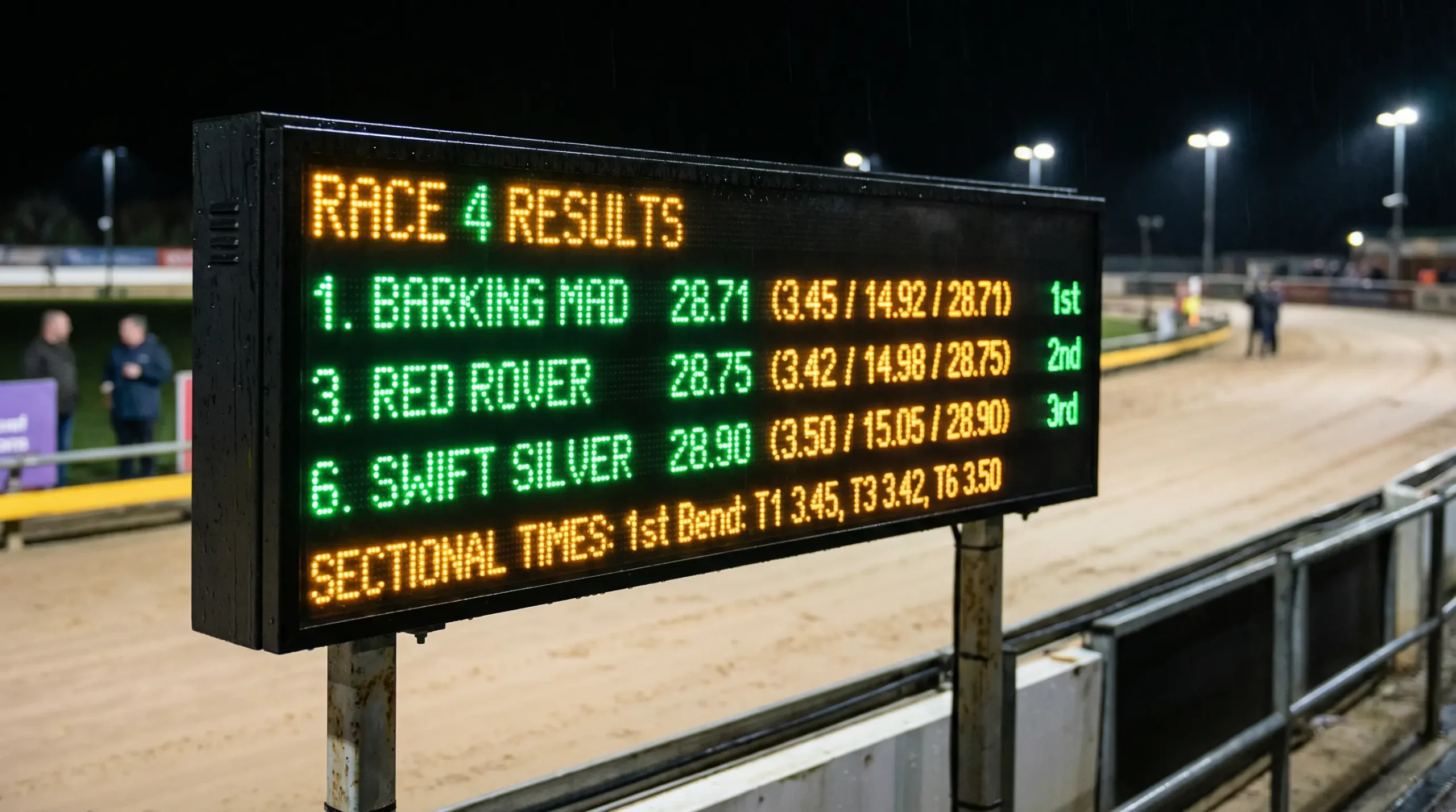 Greyhound split times and sectional data on a UK racing form guide